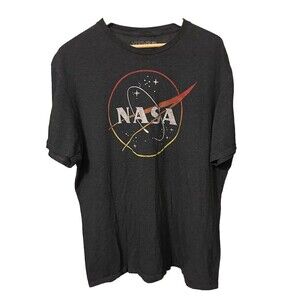 Nasa Men T-Shirt XL Gray Logo Space Stars Fifth Sun Short Sleeve Crew Neck